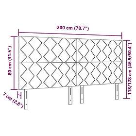 vidaXL Sänggavel Diamantblocksdesign Mörkblå 200 cm Sammet