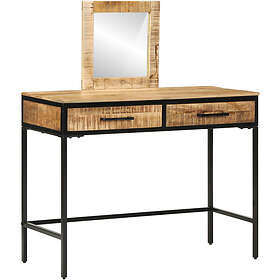 vidaXL Sminkbord 100x40x75/120 cm Solid Wood Rough Mango