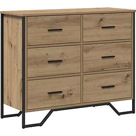 vidaXL byrå Hantverksmässig ek 91x35.5x74.5 cm Spånskiva
