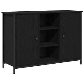 vidaXL Sidoområde Svart Ek 100x35x70 cm Konstruerat Trä och Stål