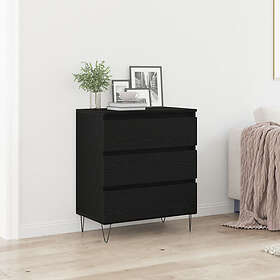 vidaXL Sideboard med lådor svart ek 60x35x70 cm konstruerat trä
