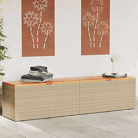 vidaXL Dynbox beige 220x50x54 cm konstrotting akaciaträ