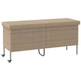 vidaXL Dynbox med hjul Beige 160x55x75 cm konstrottning