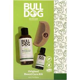 Bulldog Original Beard Care Kit Presentförpackning för män Peach Wood 10,4 cm 3 st.