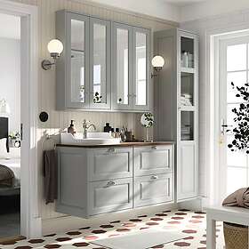 IKEA TÄNNFORSEN RUTSJÖN kommod/tvättställ/kran, ljusgrå, ljusgrå/brun valnötsmönstrad, 122x49x76 cm, cm 122x49x76 cm