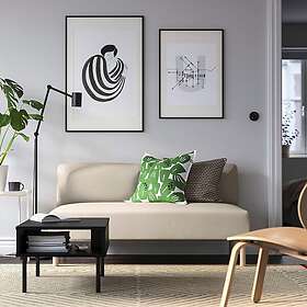 IKEA LILLEHEM 2-sitsmodul, vissle/beige trä, Vissle beige, beige Djup: 76 cm