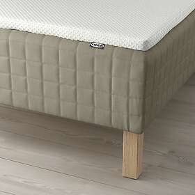 IKEA SKÅRER resårbotten med bäddmadrass, medium fast mörkbeige/nordberget vit, 140x200 cm, cm 140x200 cm