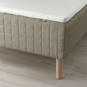 IKEA SKÅRER resårbotten med bäddmadrass, fast mörkbeige/nordberget vit, 140x200 cm, cm 140x200 cm