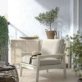 IKEA BONDHOLMEN fåtölj, utomhus, vit/beige/frösön/duvholmen beige, beige Bredd: 77 cm