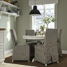 IKEA INGATORP BERGMUND bord och 4 stolar, vit/vit svart/vit, 110/155 cm, cm 110/