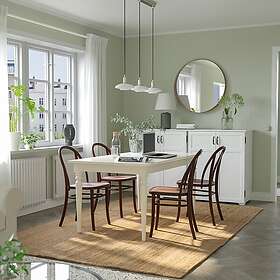 IKEA INGATORP SKOGSBO bord och 4 stolar, vit vit/mörkbrun, 155/215 cm, cm 155/21