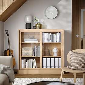 IKEA TONSTAD vitrinskåp med skjutdörrar, ekfaner, 121x37x120 cm, cm 121x37x120 cm