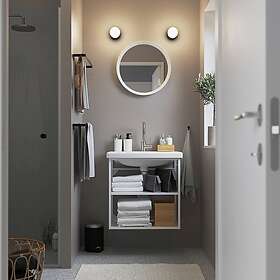 IKEA ENHET TVÄLLEN öppen kommod med 2 hyllor, vit, 64x43x65 cm, cm 64x43x65 cm