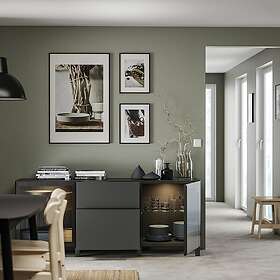 IKEA BESTÅ förvaring med lådor, mörkgrå lappviken/stubbarp/fällsvik antracit, 180x42x74 cm, cm 180x42x74 cm