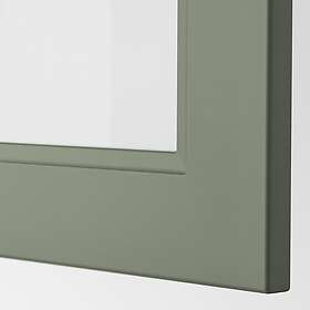 IKEA METOD väggskåp med hyllplan/vitrindörr, vit/axstad grågrön, 40x80 cm, cm 40x80 cm