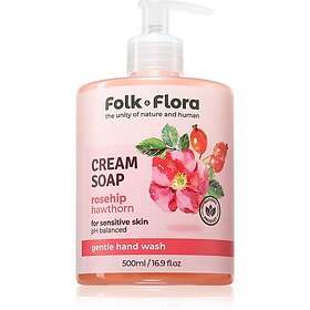 Folk & Flora Rosehip Hawthorn Cream Soap 500ml