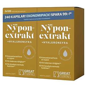Great Essentials Pure Nyponextrakt Hyaluronsyra Ekonomipack 2x120 Kapslar
