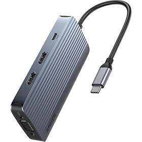 Anker A8379 USB-C hub 8-i-1 med Triple Display-stöd