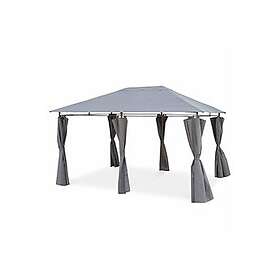 Jardin Tonnelle Sweeek 3x4 m Divio grise Toile Pergola avec rideaux. tente de . barnum. chapiteau. réception