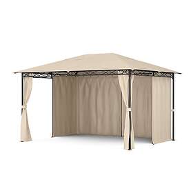 Blumfeldt Pergola Mondo Tonnelle 3x4 avec structure de métallique Jardin et 4 Beige parois latérales