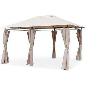 Alice's Garden Tonnelle 3x4 m Divio Toile beige Pergola avec rideaux. Tente de jardin. Barnum. chapiteau. réception