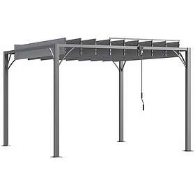 Outsunny Pergola lames orientables x m gris