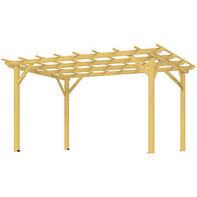 Outsunny Pergola de jardin extérieur 3 x 4 m pergola en bois pour plantes grimpantes, bois naturel
