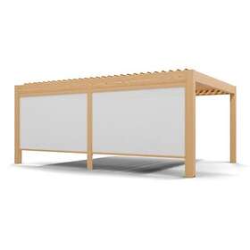 Pergola Store ZIP 568 x 225 cm pour Apolo 4 x 6 m coloris chêne clair et blanc