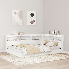 vidaXL Bokhylla Säng Vit 160x200 cm Konstruerat Trä