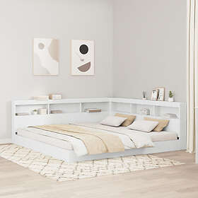 vidaXL Bokhylla Säng Vit 180x200 cm Ingenjörsträ