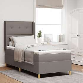 vidaXL Boxbädd med madrass i taupe, 90x190 cm, tyg