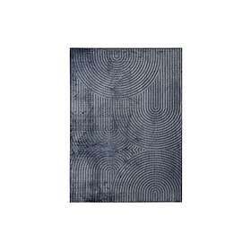 KM Home Granada Viskosmatta 160x230 cm Rektangulär Charcoal & konstsilkesmatta Svart