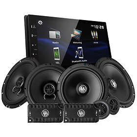 DLS Kenwood DMX129BT & PA fram- och baksystem, bilstereopaket
