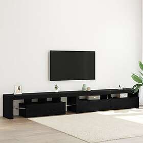 vidaXL TV-bänkar 3 delar med LED-lampor Svart ek Konstruerat trä