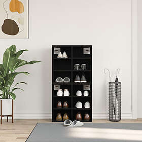 vidaXL Sko Cabinets 2 st Svart ek 52,5x30x50 cm