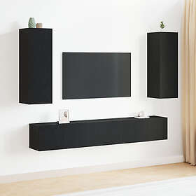 vidaXL 5 Delar TV-byråset Svart ek Konstruerat trä