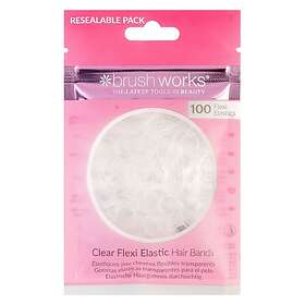 Brushworks Clear Flexi Elastic Hair Bands 100pcs