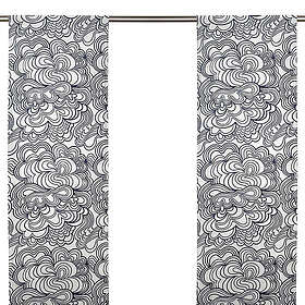 Mairo Blomma Vit/Svart Panelgardin