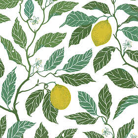 Ljungbergs Textil Citrus Ekobomull Grön Veckad gardinkappa