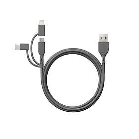 GP Batteries Cable USB-A to USB-C 3-in-1 Micro-USB Lightning CY1N 1m