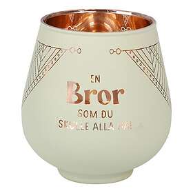 Ljuslykta Spegelglas med Text Bror