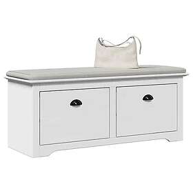 vidaXL BODO Bänk Vit 114x40x45 cm