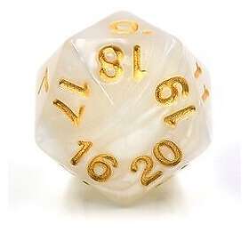 HD Dice Spindown D20, 22 mm Pearl White