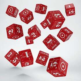 Q-workshop D6: Battle Dice Set British (10st red w/ white)