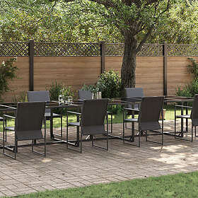 vidaXL 12-delars trädgårdsset med dynor i stål och textilene 3335860