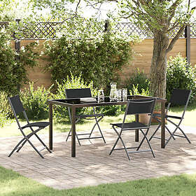 vidaXL 5 Delars Trädgårdsmatset Svart Textilene och Stål 3526638