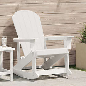 vidaXL Adirondack gungstol Vit 73,5x92x90 cm HDPE 42006625