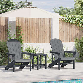 vidaXL Adirondack Stolar 2 st Ljusgrå 74x82x90cm HDPE 3537432