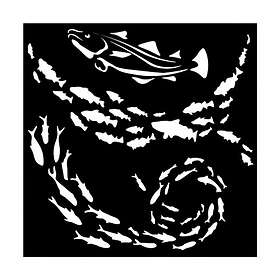 Stamperia Schablon Silent Sea Fish 12x12 cm