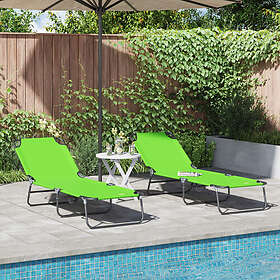 vidaXL Hopfällbar solstol 2 st Portabel Grön 600D Oxford Tyg 42003150